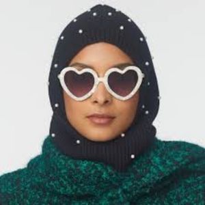 Lele sadoughi jet pearl embellished balaclava nwt $ 195 black